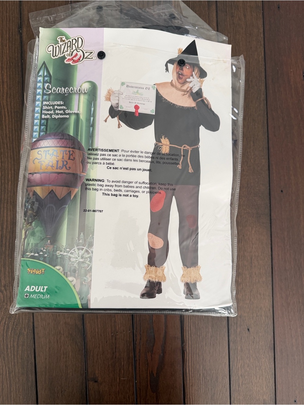The Wizard of Oz Scarecrow Costume for Men - Black and Brown